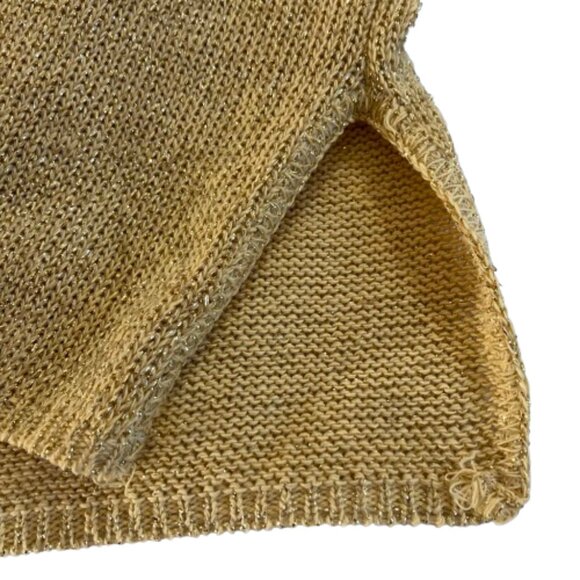 Dana Scott Vintage Gold Sparkle Top Pull-Over Round Neck Relaxed Fit LS, size XL - Picture 7 of 12